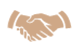 Two hands engaged in a handshake depicted in a simple, monochrome illustrative style, symbolizing mergers and acquisitions.